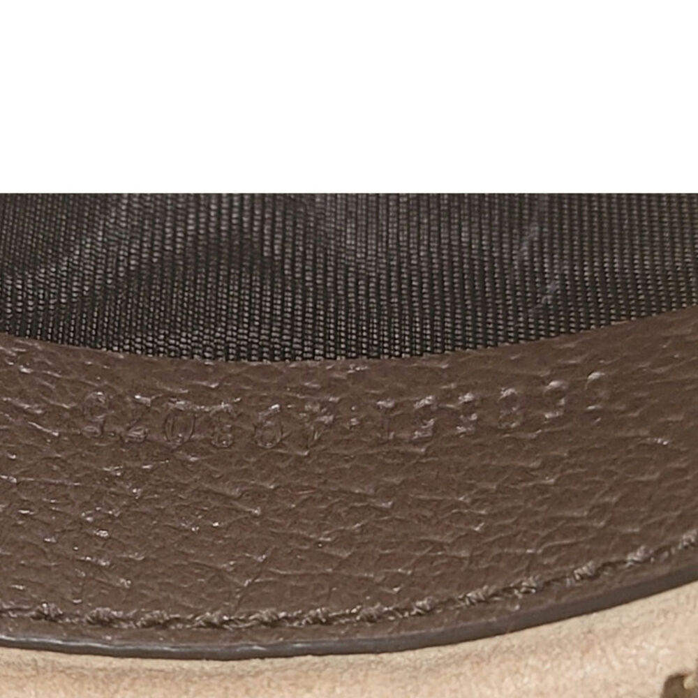 Gucci Ophidia Mini Bag Signature Beige GG Canvas Brown Leather Green & Red Web - Picture 7 of 11